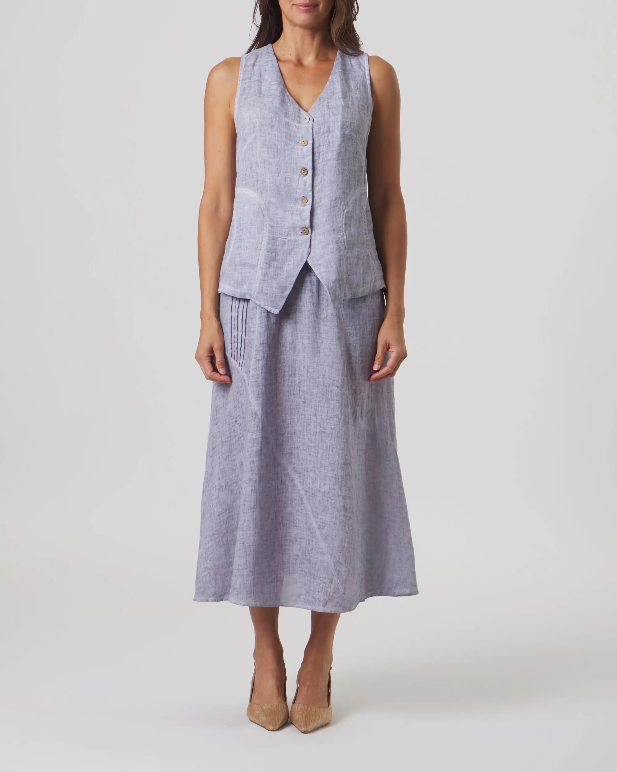 Slate Linen Skirt