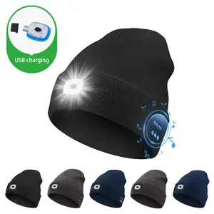 Beanie Hat | LED Light-Up Knit Beanie with Headlamp | Trendy Tech Accessory | Night Running/Camping Wear | USB Rechargeable Illumination Cap