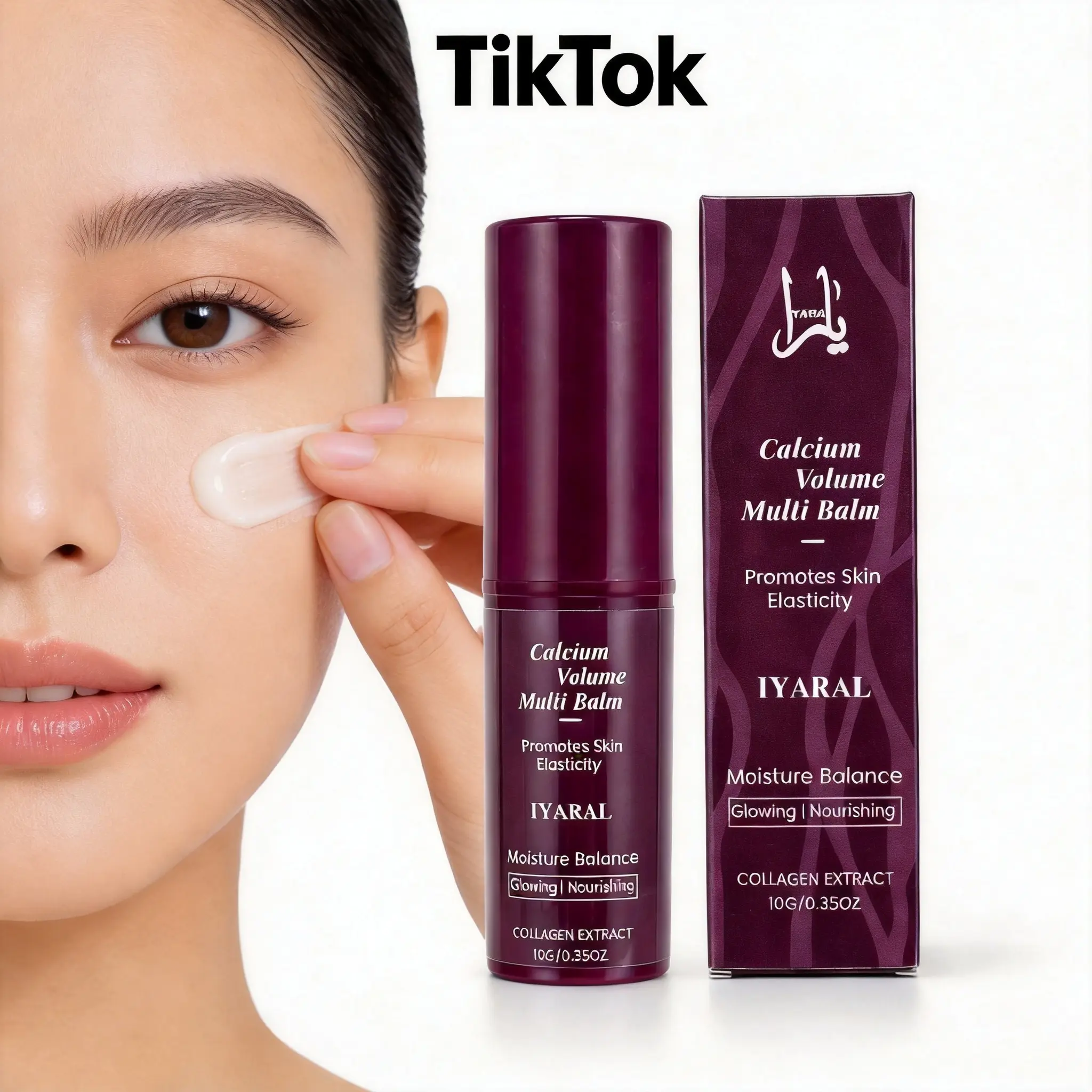 IYARAL Pink Collagen Volume Multi Balm Stick, Anti-Aging Serum Balm with Volufiline for Skin Repair and Firming on Under Eyes & Neck, Anti Aging Cosmetics, Balm Serum