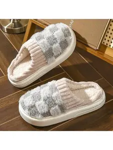 Cotton slippers for women, anti slip cashmere for warmth, monthly slippers for indoor home, cute and fluffy cotton mop Girl Footwear Flipflop