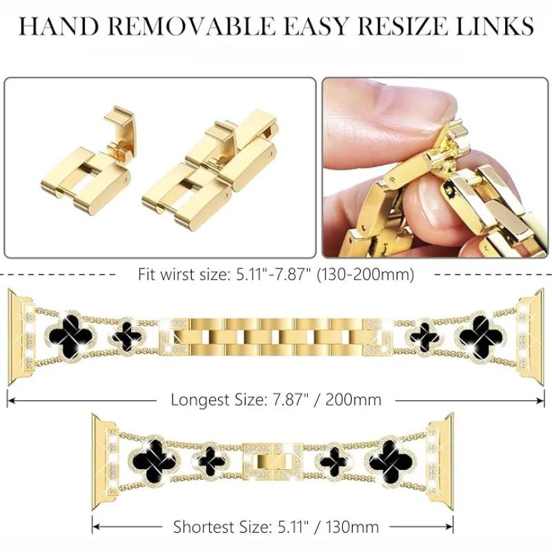 [Excluding watch, adjustable size] Elegant and stylish strap suitable for Apple watch - Metal design - Compatible with all series - Fashionable and durable