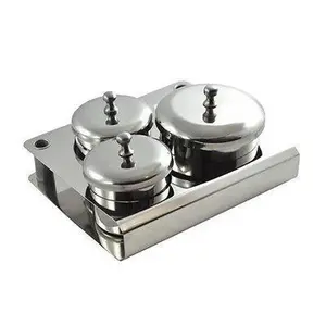 Manicure Liquid & Powder Stainless Jar Set 3 pcs