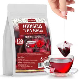 Hibiscus Tea Bags 200g(7.08Oz) Pure Dried Hibiscus Flower Natural No Additives Caffeine Free