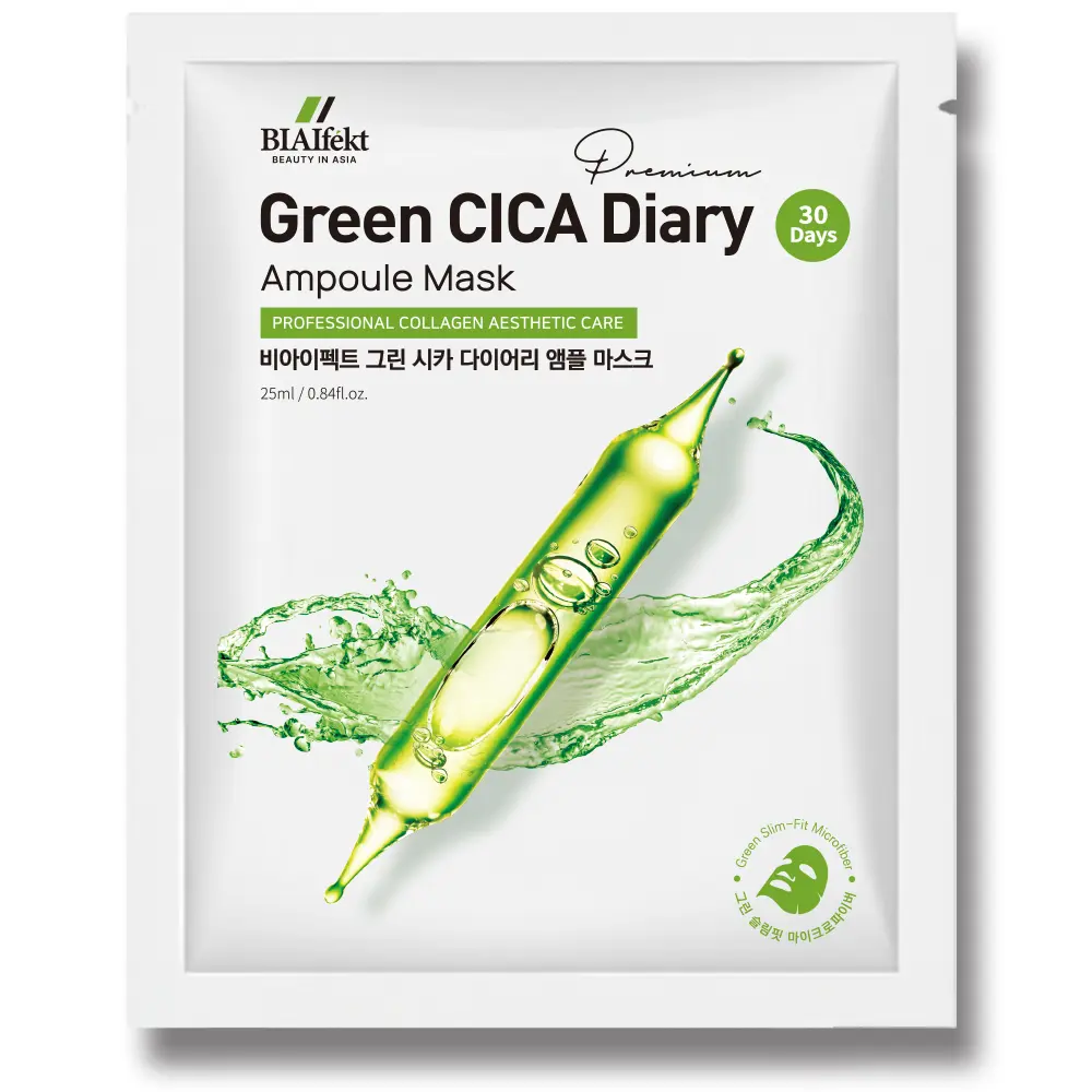 BIAlifekt Green CICA Diary Ampoule Mask - 30 Days Professional Collagen Aesthetic Care 25ml 10EA