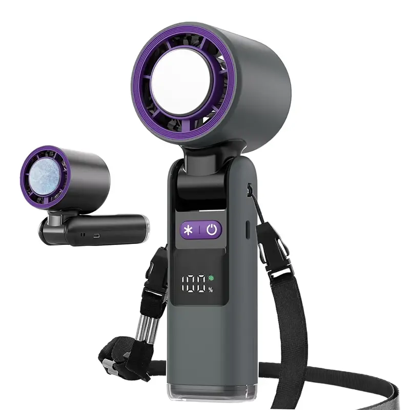 Multifunction Portable Handheld Turbo Fan, 5 Gear Wind Hand Fan with Air Turbo Tech CoolingFan for Outdoor Activities, Travel, Working,Portable Mini F