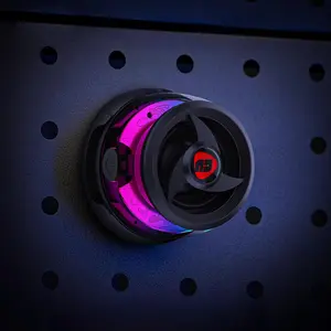 Magnetic RGB Bluetooth Speaker with Hi-Fi Deep Bass 6H Playtime, TWS Stereo Pairing, IPX5 Waterproof Portable Wireless Speaker for Outdoor, Home, Party, Travel Audio Charging Metal Compact Connection Phone White Plastic Plug Rechargeable Usb Smartphone