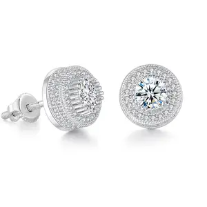 Retro Zircon Round Earrings Gold Silver Rose Gold Cubic Zirconia High End Men Women Holiday Gifts Deals For You Days