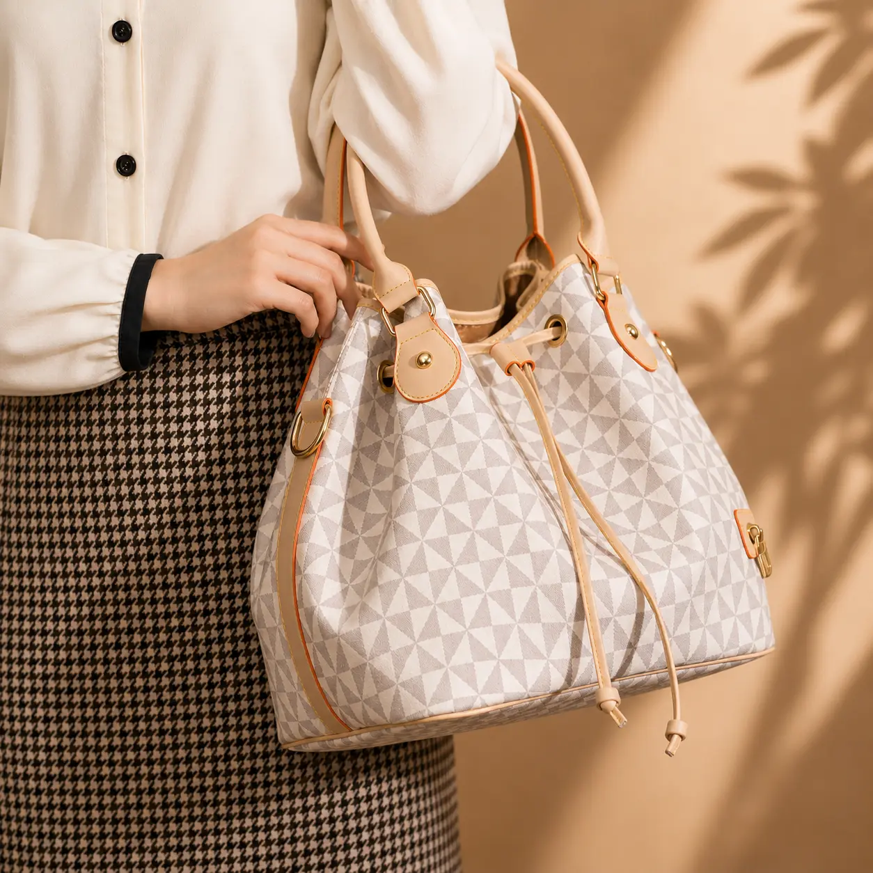 Women's Luxury Large Capacity Bucket Bag Fashion Drawstring Shoulder Crossbody Handbag