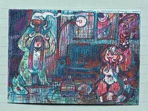 Miniature Art, original art, Slumber Party