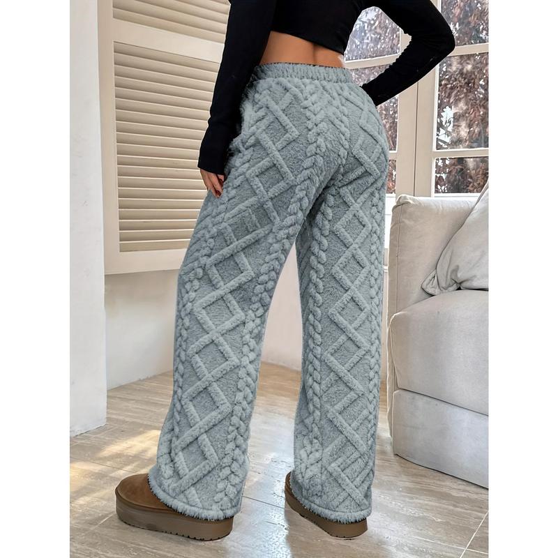 Women's Winter Casual Fleece-Lined Pants with Drawstring Waist | Suitable for Home Wear & Outdoor Leisure