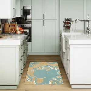 Lush Decor FRONTPORCH Indoor/Outdoor Hand Tufted Durable Area Rug - Transitional Coastal Animal Colorful  (Octopus)