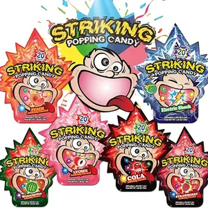 Striking Popping Candy - 30g strawberry, watermelon, lychee, cola, electric shock and peach (6 Packs) one of each flavor