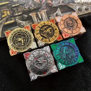 Metal Seven-In-One Rotating Dnd Dice Set, Unique Table Game Accessories, Perfect for Role Playing Games, Rpg Enthusiasts Essential