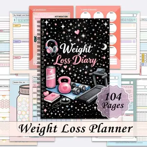 This journal and fitness tracking notebook - spiral-bound weight loss record book, body measurement charts, suitable for gym, dieting, kettlebell, dumbbell tracking, portable design, suitable for use in office, treadmill, health planning notebook