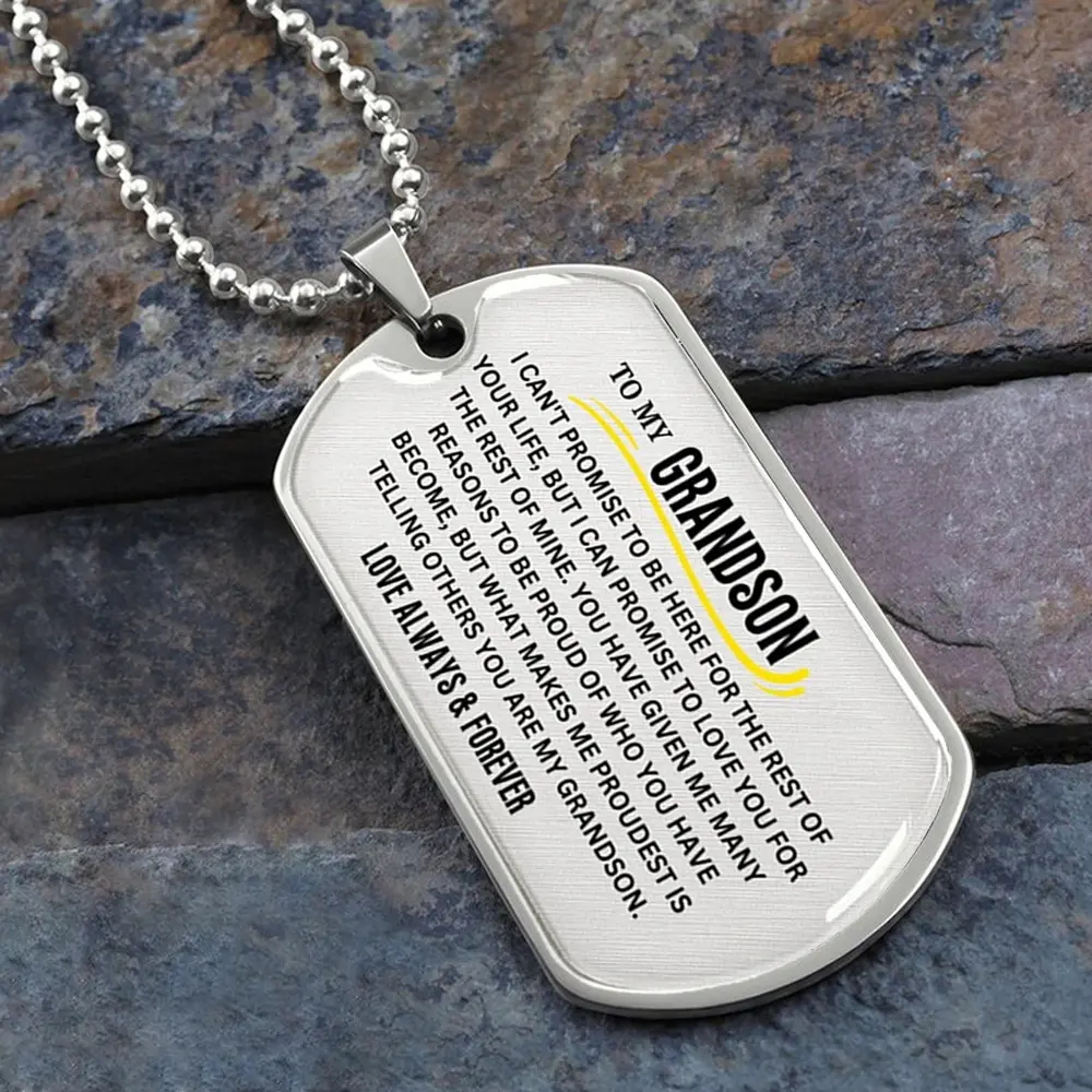 Silver necklace, grand son