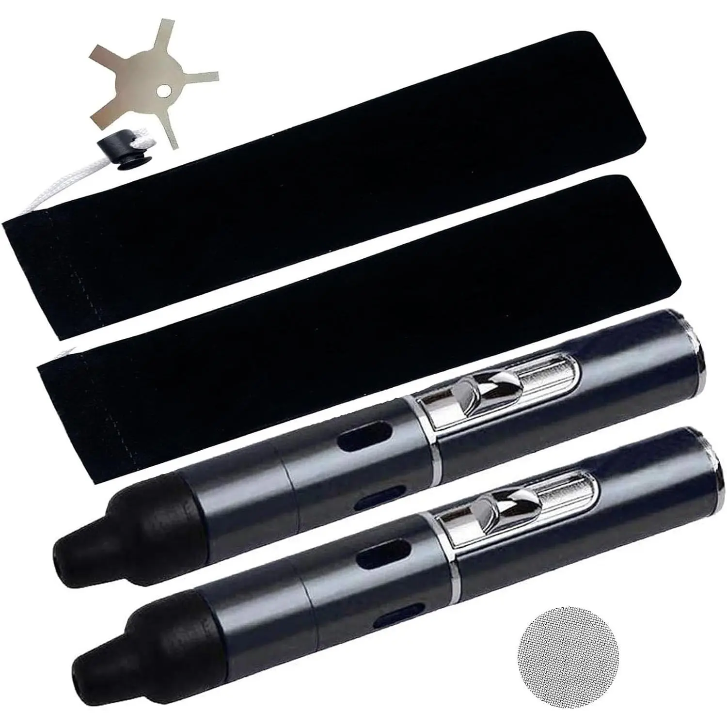 Lighter,Multifunctional Tube-in Detachable Lighter,Butane Candle Lighter,Camping,Black(2PCS)