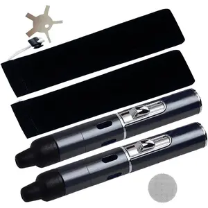 Lighter,Multifunctional Tube-in Detachable Lighter,Butane Candle Lighter,Camping,Black(2PCS)