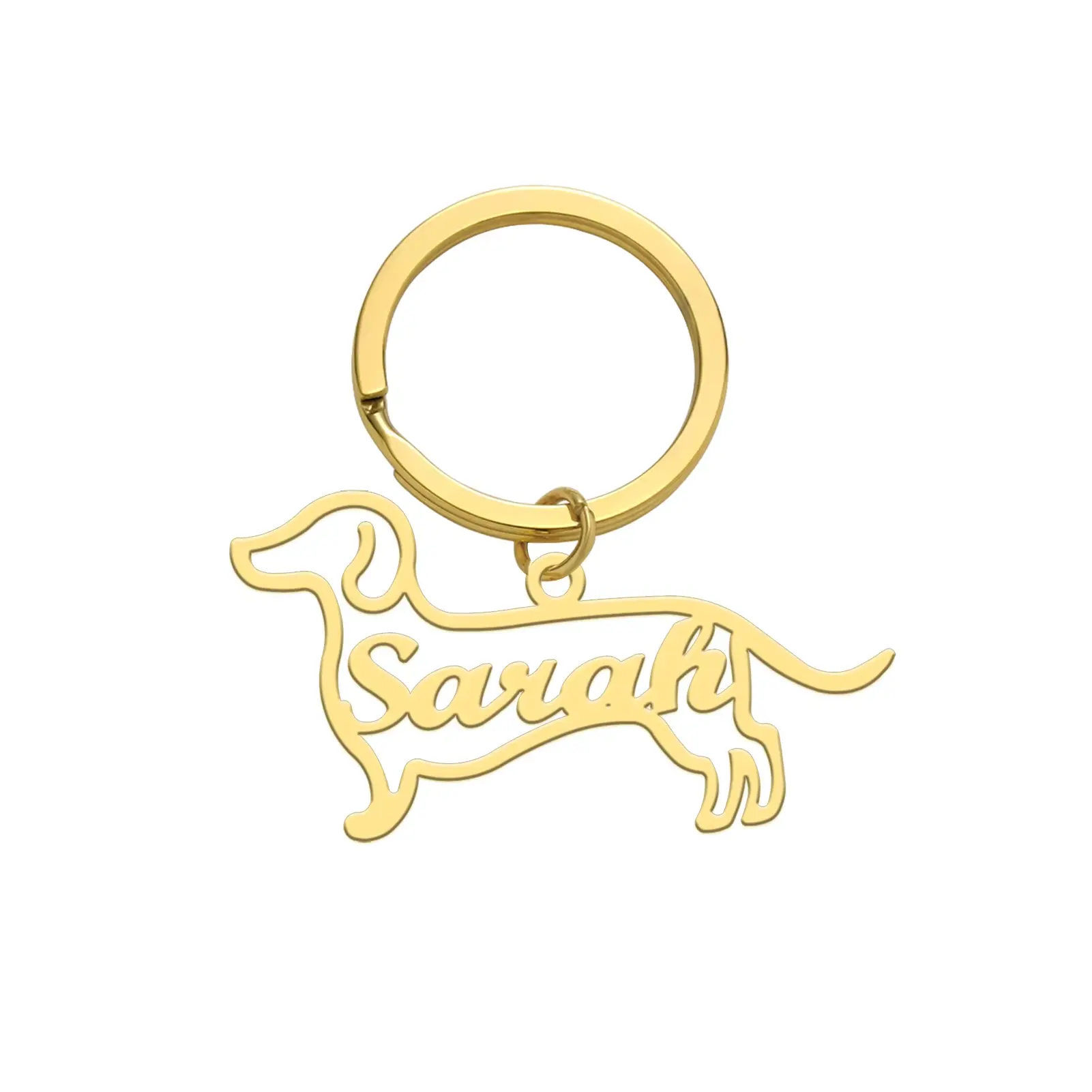 Cazador Cute Custom Dog Name Keychains Dachshunds Labrador Poodle Car Keyring Stainless Steel Personalized Jewelry Gift 2026 New