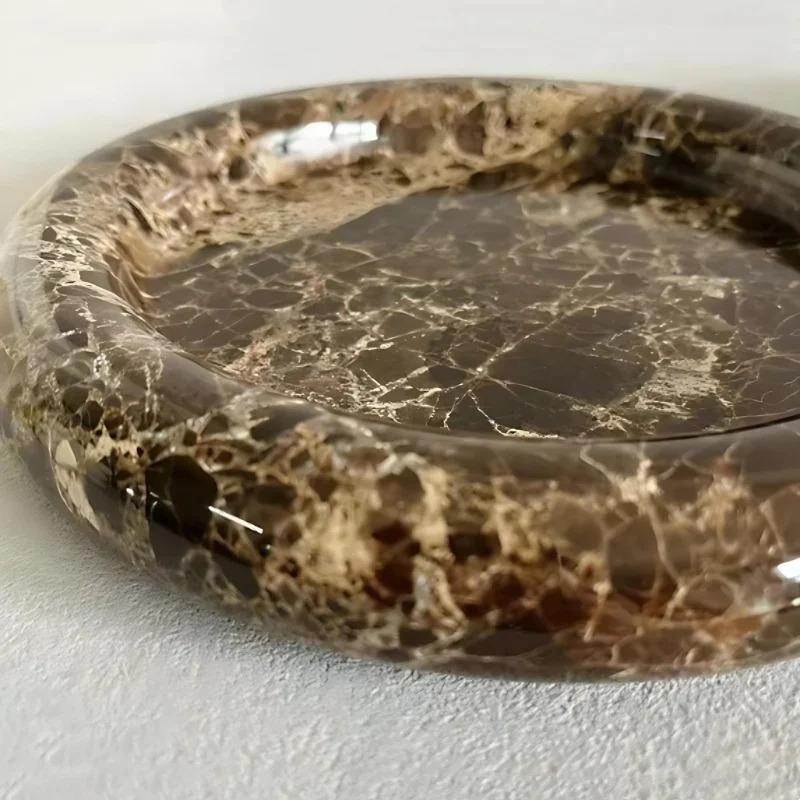 Stonekocc US Stock Natural Stone Tray Dark Emperador Travertine Lilac White Marble