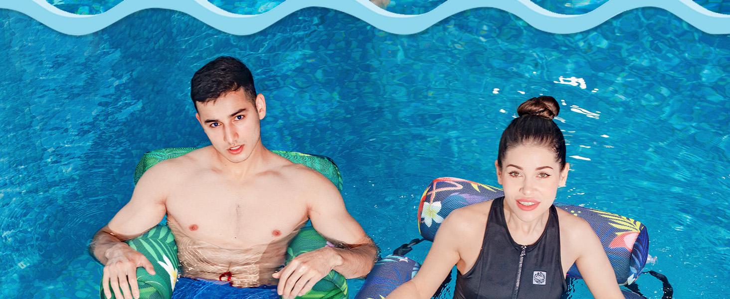 WERNNSAI 2 Pack Inflatable Pool Float Chair with CUP-HOLDER for Adults & Kids, Pool Floaters Lounge Chair with Tropical Leaf Design, Heavy Duty PVC Oxford Cloth Adjustable Straps, Pool Floaties Summer Pool Party Beach Lake Vacation Gifts MemorialDay WERNNSAI 2 Pack Inflatable Pool Float Chair with CUP-HOLDER for Adults & Kids, Pool Floaters Lounge Chair with Tropical Leaf Design, Heavy Duty PVC Oxford Cloth Adjustable Straps, Pool Floaties Summer Pool Party Beach Lake Vacation Gifts MemorialDay
