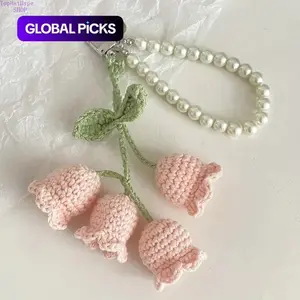 Handmade Crochet Lily of the Valley Keychain - Boho Floral Hanging Pendant, Cute String Ornament, Fashion Accessory Ideal for Home Decor, Birthday Gifts and Party Favors