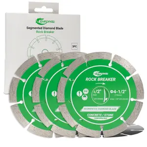 3-Pack 4-1/2 Inch Segmented Diamond Saw Blades 7/8" Arbor Heavy Duty Masonry Cutting Wheel for Concrete Brick Block Stone Granite Dry & Wet Use