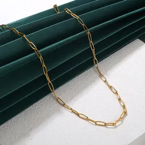 4mm Cable Link Chain Choker Classic Stainless Steel Paperclip Chain Necklaces For Women Fashion Jewelry Gifts 16/18/20inch