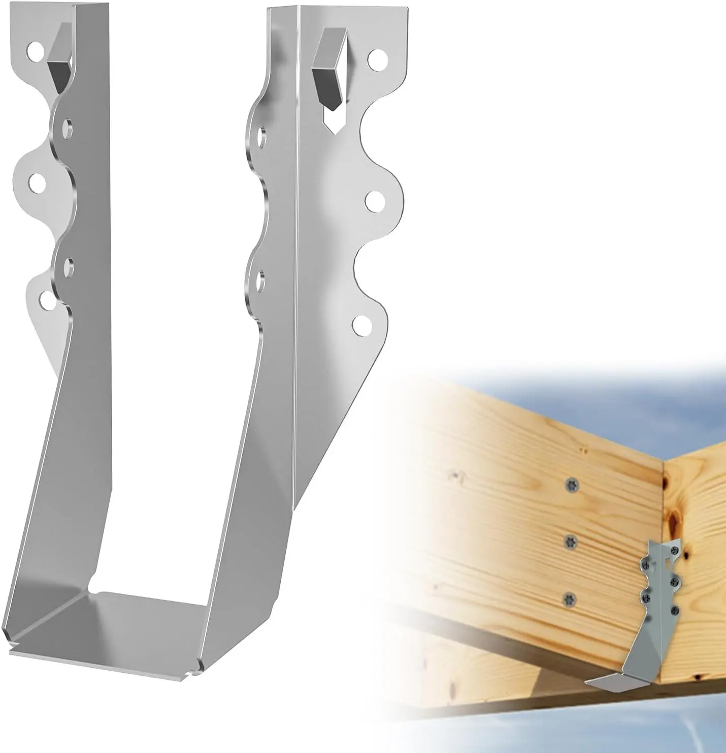 25 pcs 2x6 Joist Hanger,LU26 18 Gauge Double Shear Face Mount Joist Hanger,Hurricane Ties for Rafters Tie Brackets Great for Floor Deck and Ceiling Joists