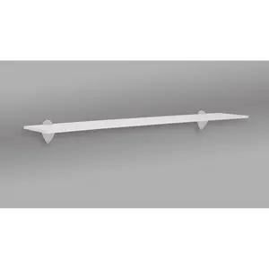 212 MAIN Jazzy Wall-Mount Compatible Shelf Kit - 36 in. Classic Silver & White MDF Home Decor Shelves with PVC Material, Easy Installation