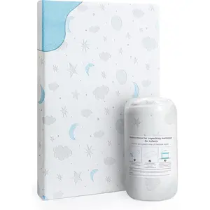 Breathable Soft Plush Memory Foam Pack and Play Mattress 38x26'' for Baby Toddler Travel Includes Removable Washable Cover Fits Play Pen Playard Mattress Topper Pad