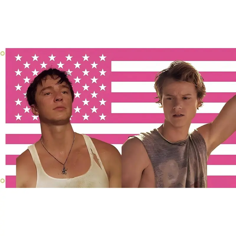 WENWELL JJ and Rafe American Flag Tapestry - Funny Pink American Flag 3*5ft, 100% Polyester Banner for College Dorm Bedroom Outdoor Party Decor Home Decor Gift