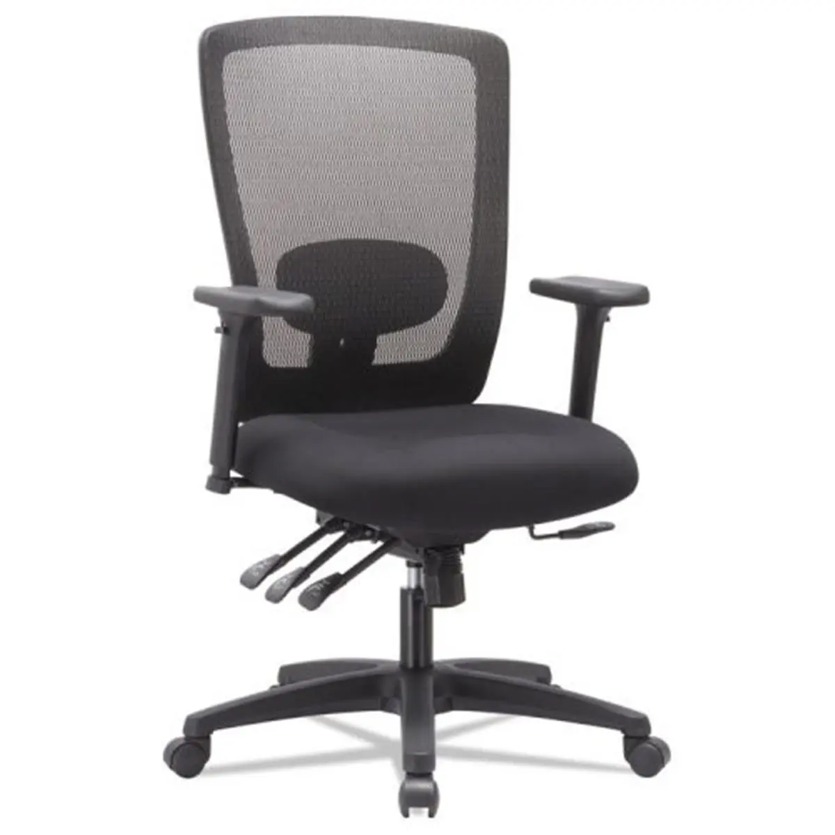 Alera ALENV41M14 Envy Series Mesh High-Back Multifunction Chair - Black, Plastic & Aluminium Build, 45 lbs Capacity, for Adults' WFH Setup