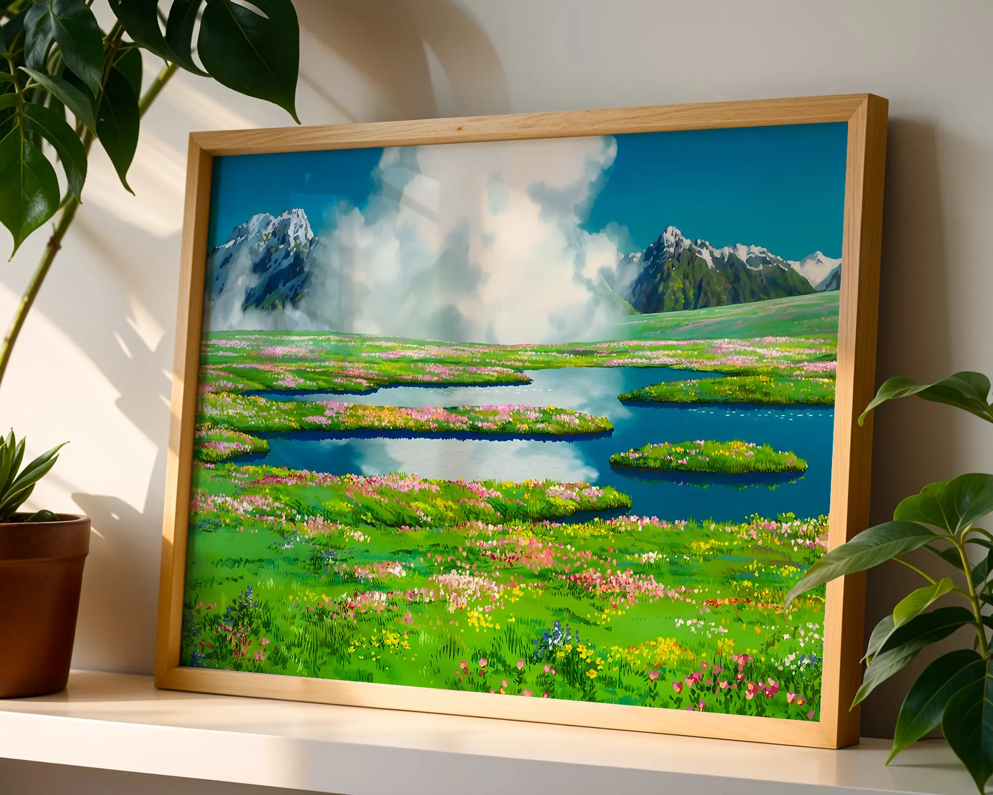 Howl's Moving Castle Art Print Unframed, Studio Ghibli Painting Print | Howl's Secret Garden Art, Hayao Miyazaki’S Fairy Tales, Japanese Style Home Decor