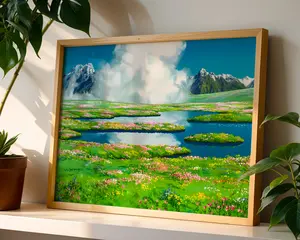 Howl's Moving Castle Art Print Unframed, Studio Ghibli Painting Print | Howl's Secret Garden Art, Hayao Miyazaki’S Fairy Tales, Japanese Style Home Decor