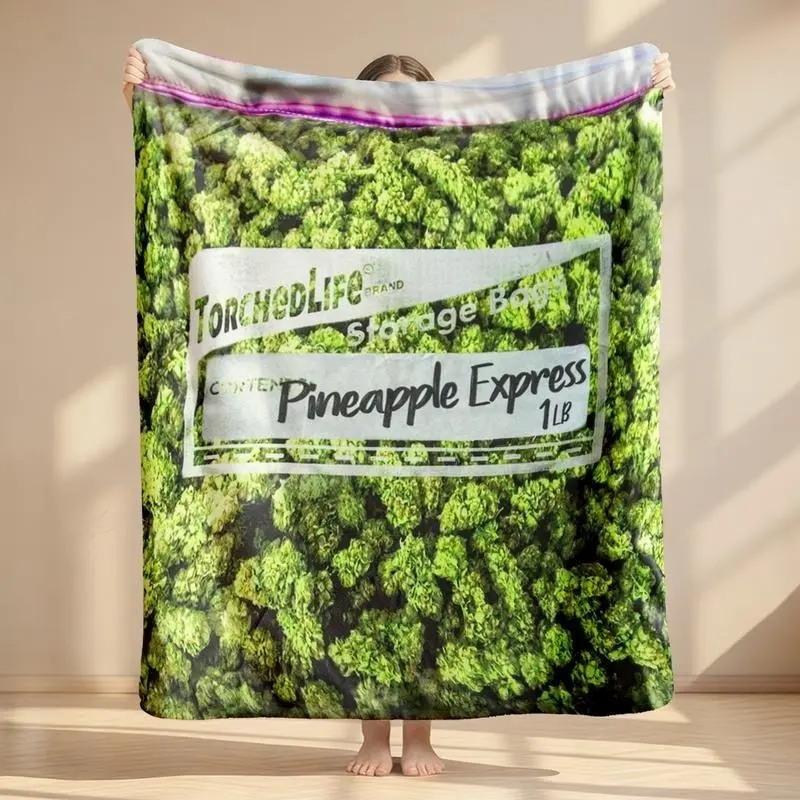 Dank Weed Printed Flannel Blanket Soft Funny Throw Blanket Cozy Lightweight Plush Portable Cover Blanket For Sofa,Warm Gift For Birthday,Christmas,Multiple Blankets