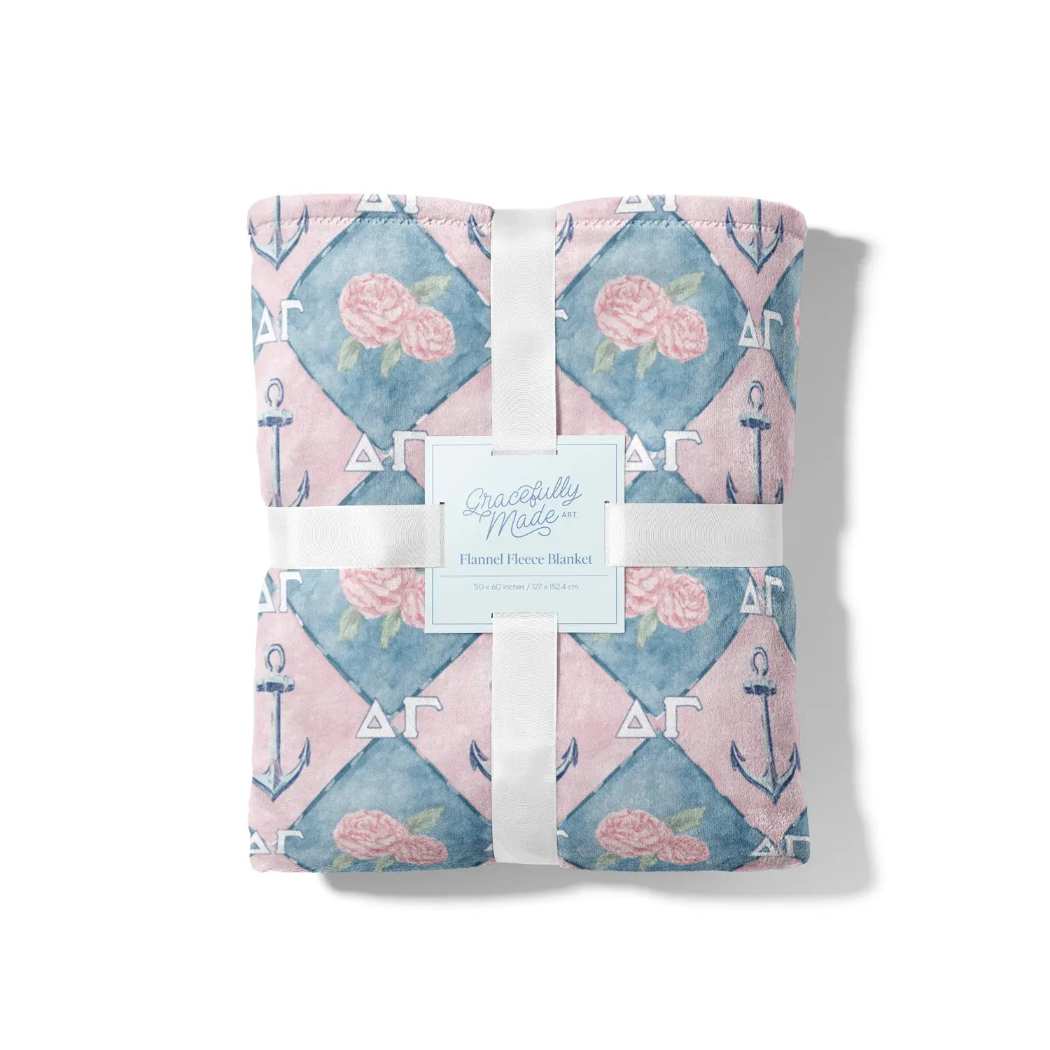Delta Gamma Flannel Fleece Blanket