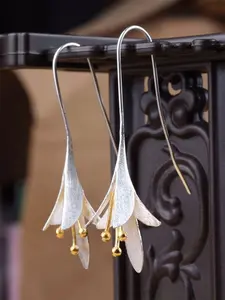 1 Pair Pretty Flower Drop Earrings For Women Dainty Fashion Jewelry For Wedding Engagement Anniversary Jewelry Valentine's Day Gift