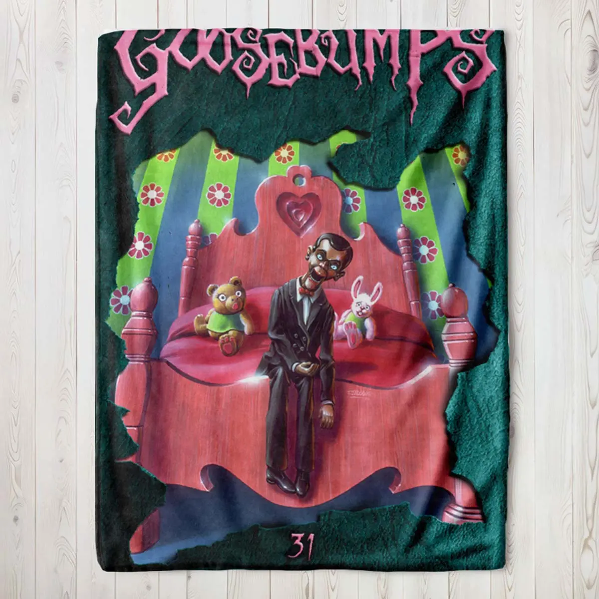 Goosebumps Themed Velvet Fleece Throw Blanket, Stain-Resistant Classic Polyester Digital Print, Soft Warm All-Season Flannel, 31x53 in, Mixed Colors, Ideal Gift for Home, Camping, Wrinkle Resistant, Durable, 80X120cm(30.97X46.96in)