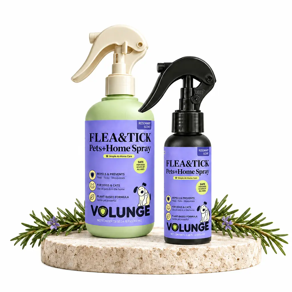 Natural Flea & Tick Spray for Dogs & Cats, Plant-Based Pet Spray with Rosemary & Lemongrass Extracts, Supports Pest Defense, Fresh Coat Care and Home Protection, Gentle Daily Pet Care Spray, 3.38 fl oz