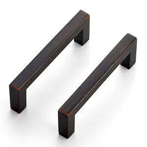 Ravinte Solid Slim Square Bar Drawer Handles Kitchen Cabinet Handles Oil-Rubbed Bronze Drawer Pulls Kitchen Cabinet Hardware Kitchen Handles Cabinet Pulls