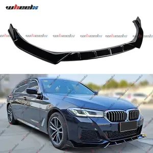 2021-2023 BMW 5 Series G30 G31 LCI M-Sport – Front Bumper Lower Lip Spoiler Splitter | Gloss Black | 4-Door Sedan Only | Body Protection Kit