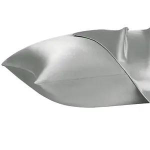 Set of 2 Silver Grey Silky Pillowcase 20x30 Inches