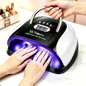 256W UV Led Nail Lamp with 4 Timers Smart Sensor, Professional UV Light for Gel Nails, Fast Curing LED Dryer,Removable Magnetic Base Mirrored Ambience Light for Gel Polish, Nail Art Tools, Manicure Salon Accessories