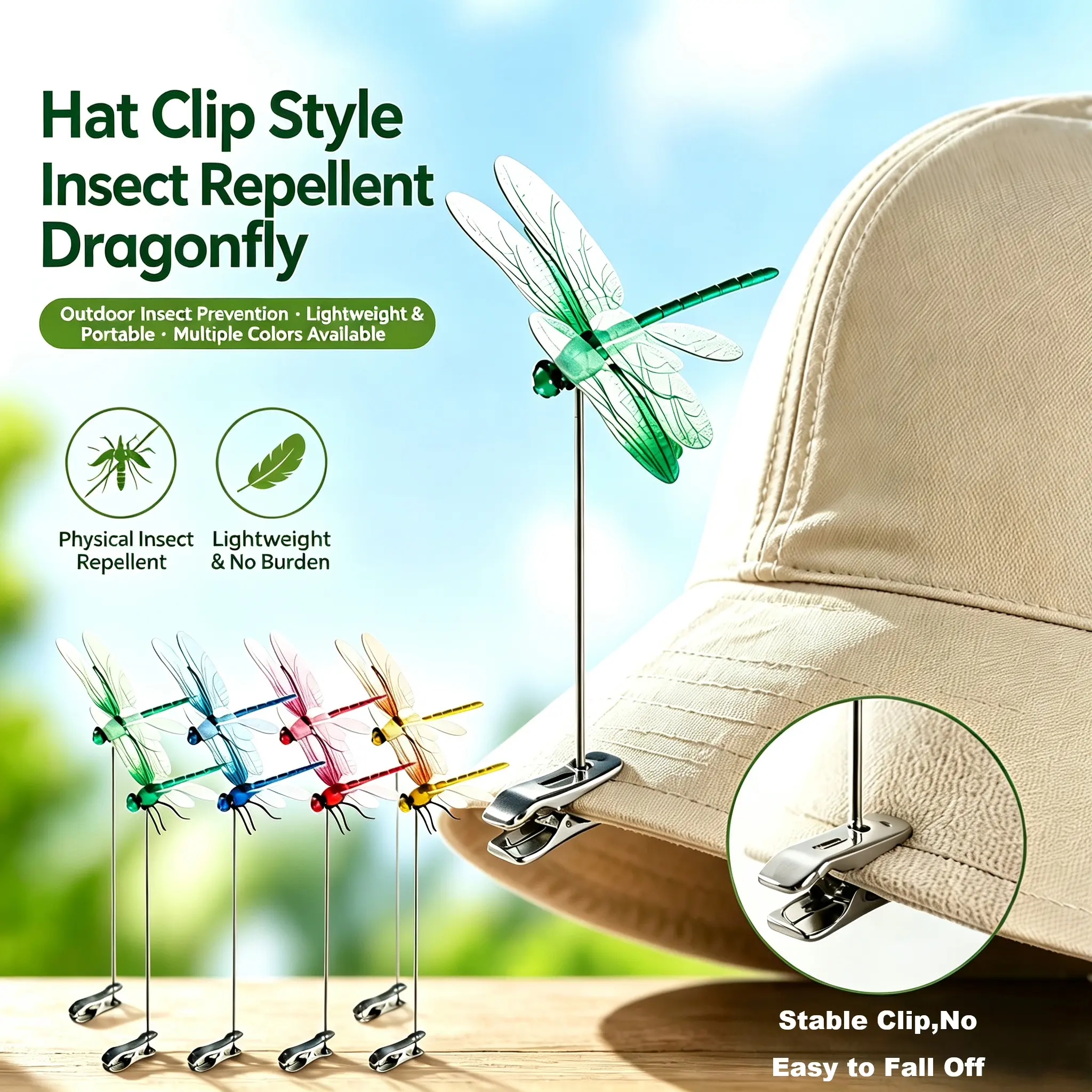 4/8 Pcs Dragon Fly Clips for Bugs Repellent, Fake Dragonfly Clips to Keep Bugs Away, Lifelike Dragonfly Clips for Garden Decor Flying Butterflies Decorations Moving Yard Ornament Repel Bees