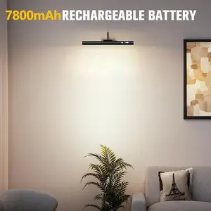 Motion Sensing Wall Light, USB-Rechargeable Picture Light, Portable Light, 7800mAh Battery Capacity, Remote and Touch Dimming – For Living Room, Hallway, Gallery and Restaurant Decorative Wall Lighting, Dimmable Wall Lamp