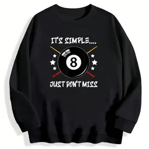Simple and Trendy Pool Snooker Long Sleeve Sweatshirt for Billiards Fans