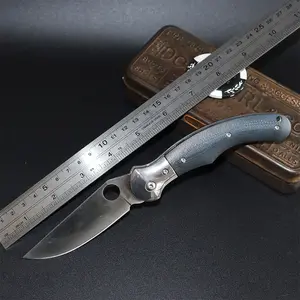 EDC outdoor folding knife multifunctional high hardness sharp self-defense folding knife camping fruit knife G10 handle