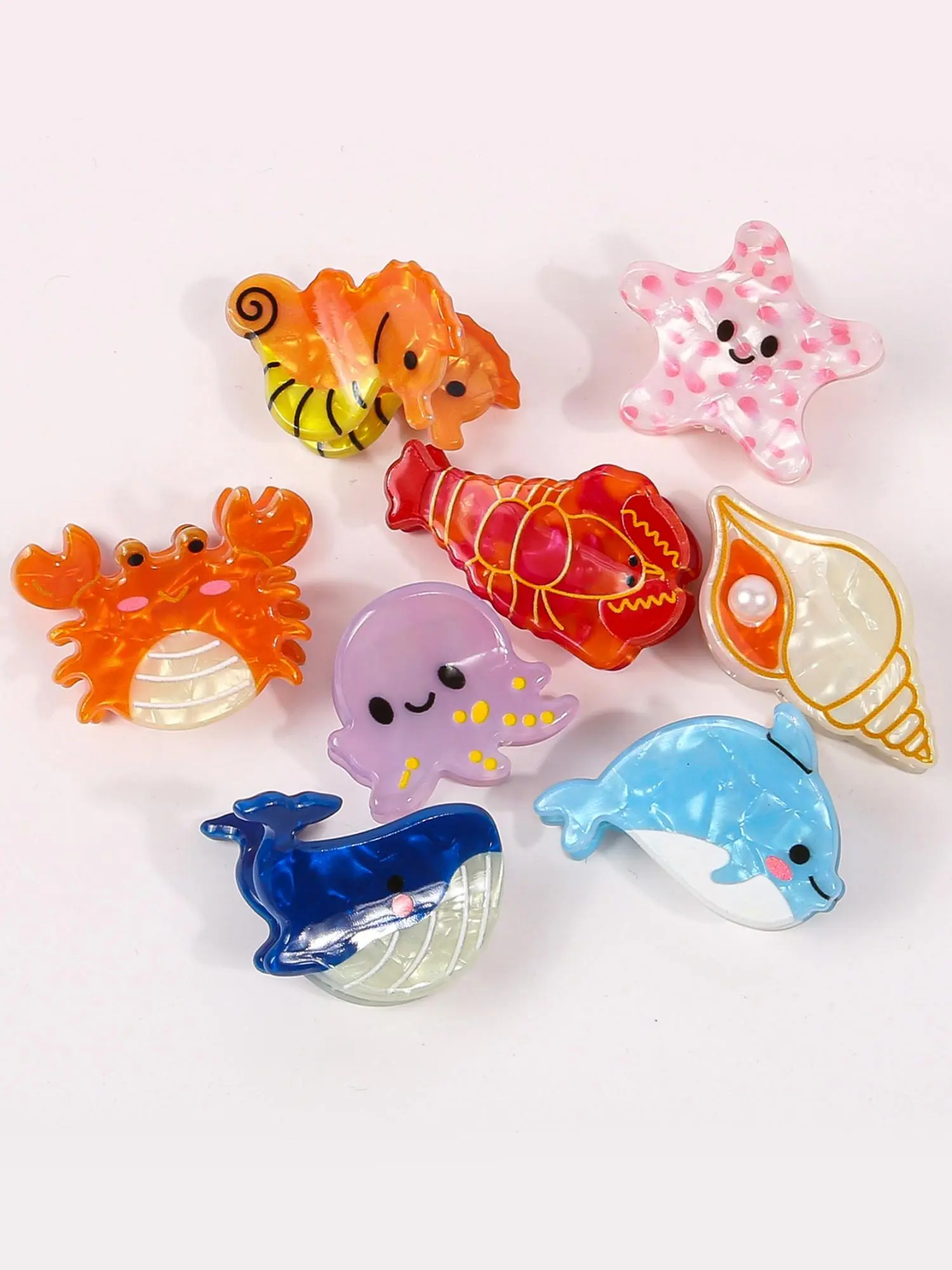 Cute Ocean Creature Design Octopus Clips Hair Claws, Colorful Hair Accessories for Women & Girls, Minimalist Headwear Suitable for Thick Hair, Fun Claw Clips