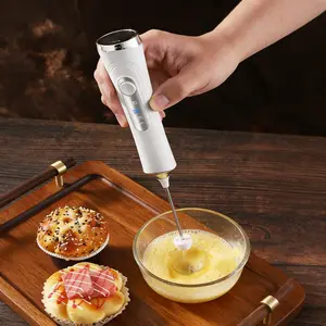 USB Rechargeable Handheld Blender, 3-Speed Adjustable, Includes 2 Stainless Steel Stirring Rods, Mini Egg Beater for Latte, Coffee, Cappuccino, Hot Chocolate