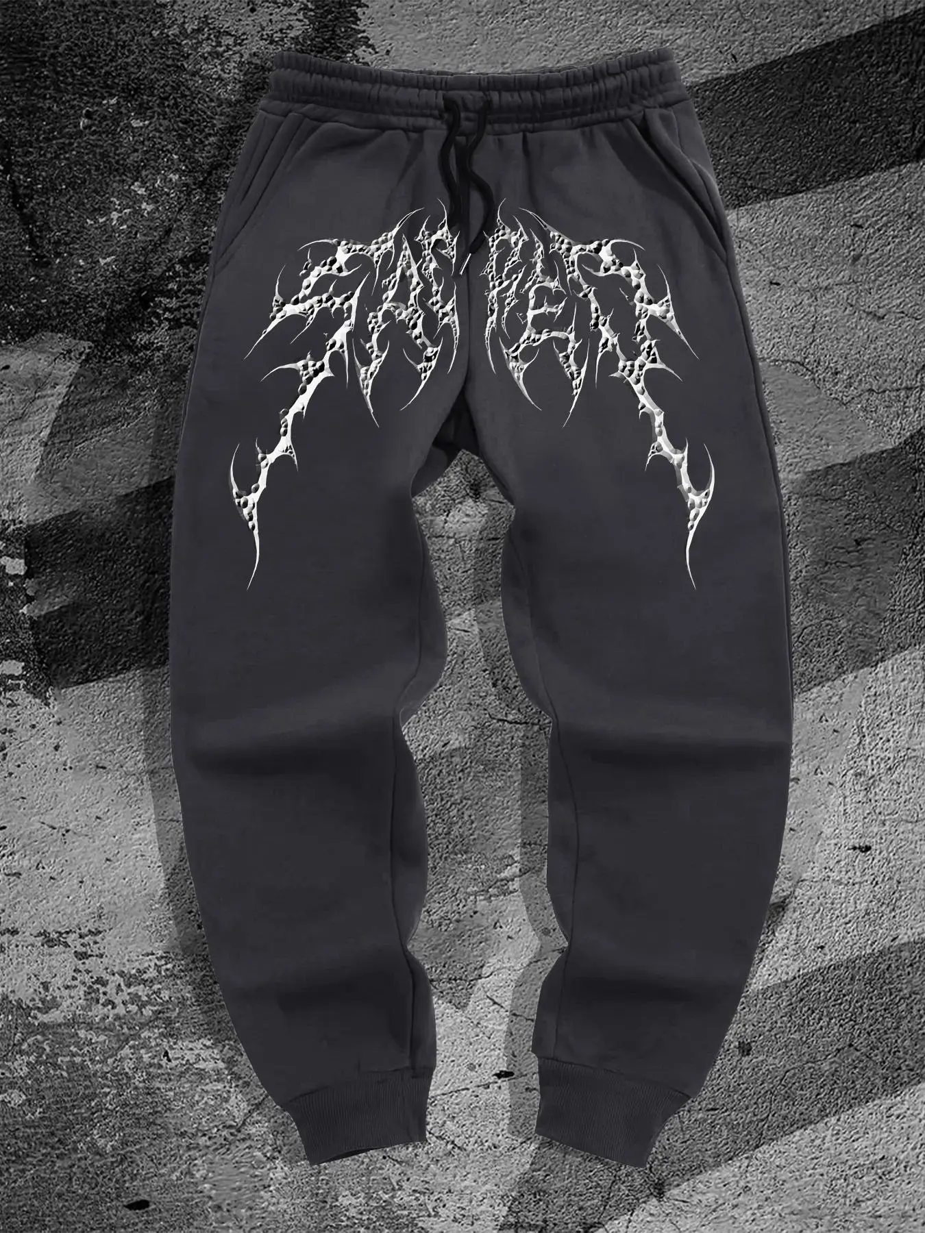 Men's Gothic Style Letter Print Sweatpants, Casual Comfy Regular Fit Jogger Pants for Daily Wear, Men's Trousers for Spring & Fall, Athleisure Style Bottoms